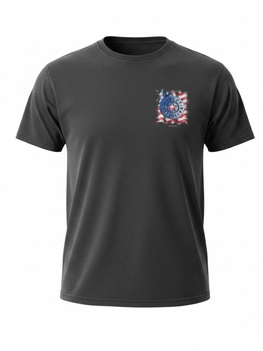 Harley-Davidson Black Short-Sleeve Tee with Flag Emblem
